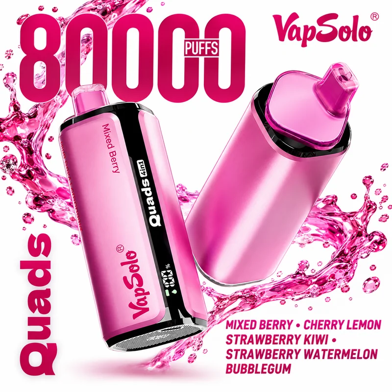 Vapsolo Quads 80000 4in1 — Mixed Berry / Cherry Lemon / Strawberry Kiwi / Strawberry Watermelon Bubblegum