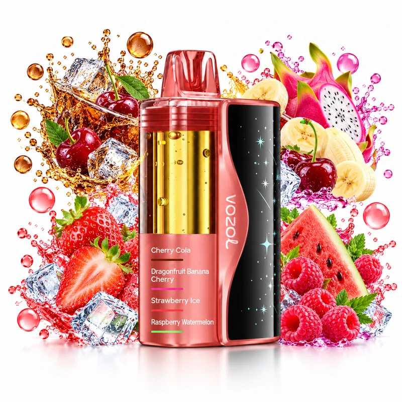 Vozol Mega 50K 4in1 — Cherry Cola / Dragonfruit Banana Cherry / Strawberry Ice / Raspberry Watermelon