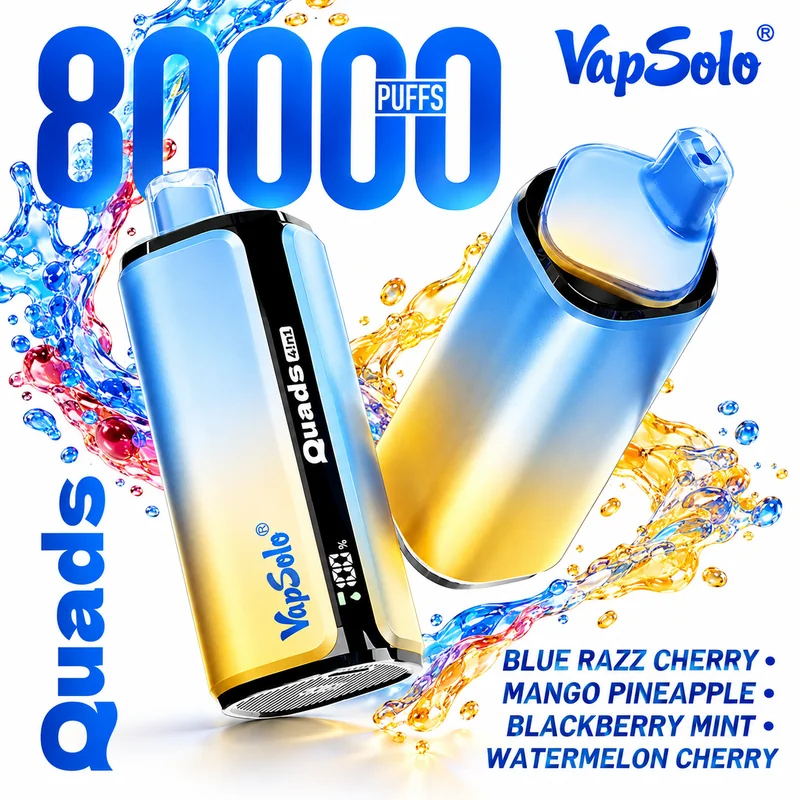 Vapsolo Quads 80000 4in1 — Blue Razz Cherry / Mango Pineapple / Blackberry Mint / Watermelon Cherry