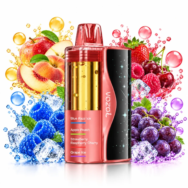 Vozol Mega 50K 4in1 — Blue Razz Ice / Apple Peach / Strawberry Raspberry Cherry / Grape Ice