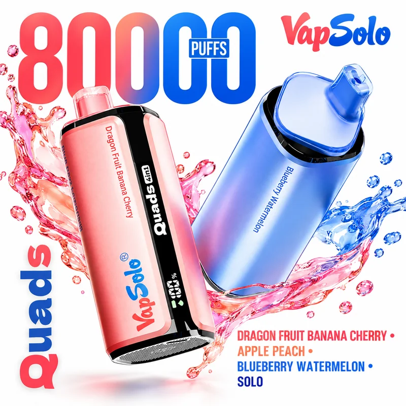 Vapsolo Quads 80000 4in1 — Dragon Fruit Banana Cherry / Apple Peach / Blueberry Watermelon / Solo